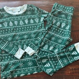 LC Lauren Conrad Forest Green and White Kids Pajama Set